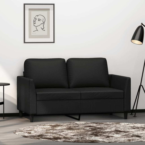 Seater sofa black faux - sofa,