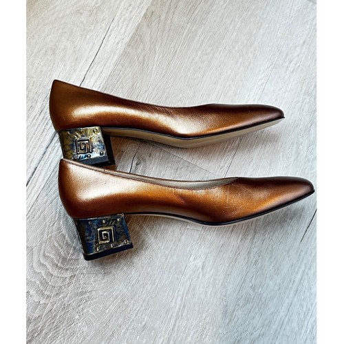 Vintage bronze leather block - bronze,