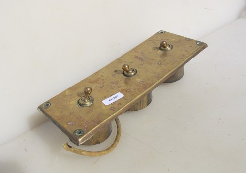 Vintage brass light switch - light,