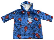 Spiderman Kids Wearable Fleece Blanket Oversized Poncho Hooded- 5-8 years
