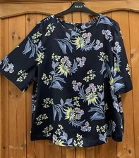 M&S * 16 * NAVY BLUE FLORAL