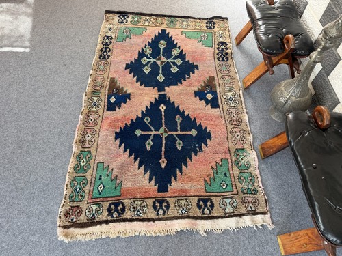 Vintage turkish oushak rug 3x5 - rug,