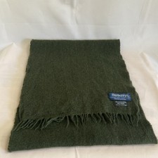 Vintage Mens Burberrys Scarf Cashmere And Wool Dark Green