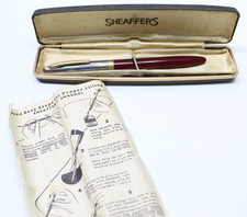 Sheaffer clipper snorkel burgundy fountain pen with instructions and Box