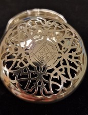Sterling Silver Masonic Trinket Box - Freemasons "Past and Present" 1912