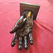 Vintage Mannequin Black Hand,Unusual Feature Display,Wood Wall Mount,Old Prop