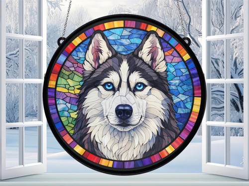 Husky dog suncatcher window - dog,