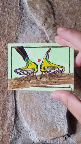 Aceo original watercolour - aceo,