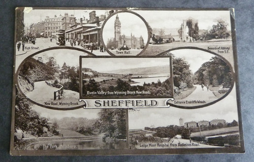 Sheffield vintage postcard - sheffield.,