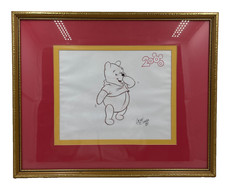 Winnie The Pooh Original Disney Art Sketch Signed Gene Gonda 2000 Vintage Framed