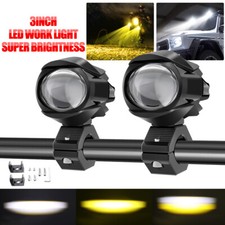 2X 3inch LED Work Light Bar Pods Spot Driving Lamp Amber Off Road SUV Motorcycle