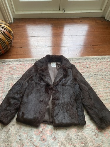 Vintage dark real fur brown - dark,