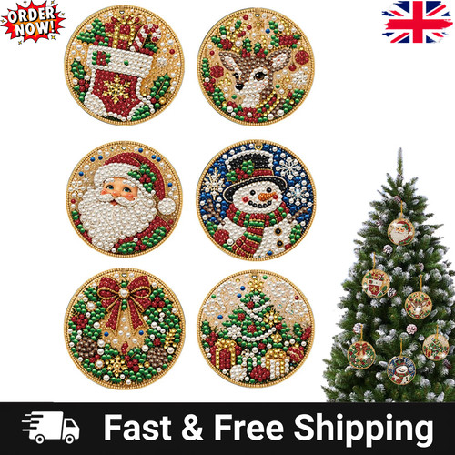 6pcs diy christmas diamond - 6pcs, 5d
