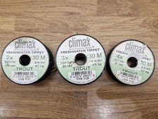 Job Lot Climax Fresh Water Fly Fishing Tippet - Green x 9