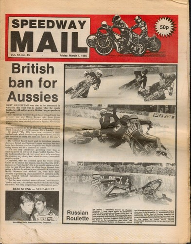Speedway mail march 1985 - -,
