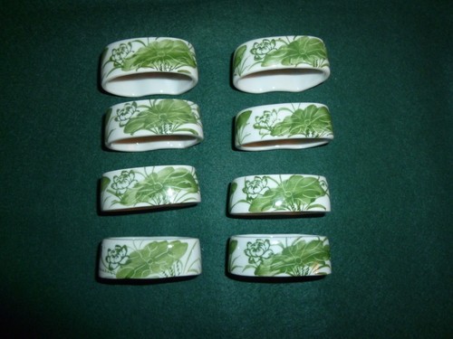 Handpainted green and - handpainted, white