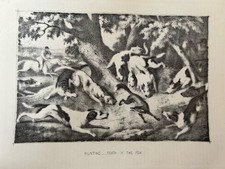 Antique Print Fox Hunting