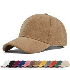 Solid Color Men Women Trucker Suede Baseball Hat Soft Dad Snapback Cap