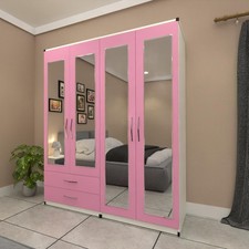 4 Door Mirrored Wardrobe –