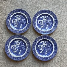 4 X  Willow Pattern W. R. Midwinter Ltd Side Plates - 17.5cm  Diameter