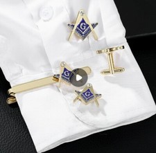 New Masonic Cufflinks Tie Clip