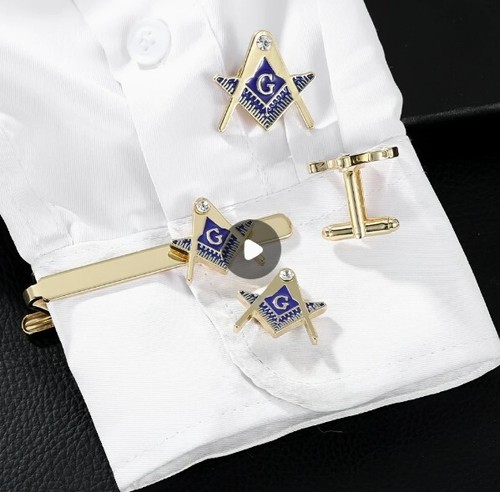 New masonic cufflinks tie clip - new,