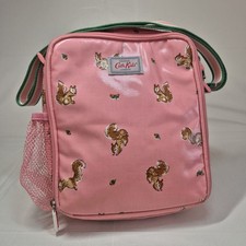 Cath Kids Insulated Lunch Bag Pink Squirrel Print Shoulder Strap Girls School 