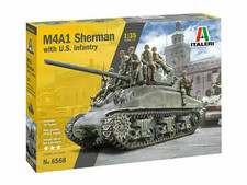 Italeri 6568 M4A1 Sherman with U.S. Infantry 1:35 Scale Model Tank Kit