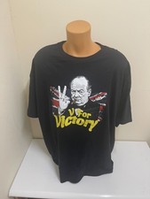 CLEARANCE: Winston Churchill V For Victory Funny Printed T-Shirt - Design 1