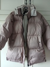 Only Hooded Beige Down Filled  Warm Hooded Winter Jacket Coat Size L 14