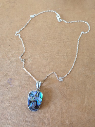 925 sterling silver - silver, abalone