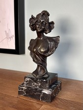 ANTIQUE BRONZE & MARBLE BUST