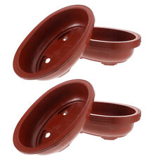 4 Pcs Shallow Plant Pot Bonsai Training Pots Plastic Flower Planting Basins
