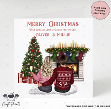 Personalised Christmas Card for Couple Friends Son in Law Daughter in Law 