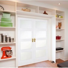 White Shaker french doors