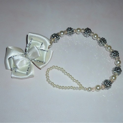 Ivory silver pearl shamballa - ivory,