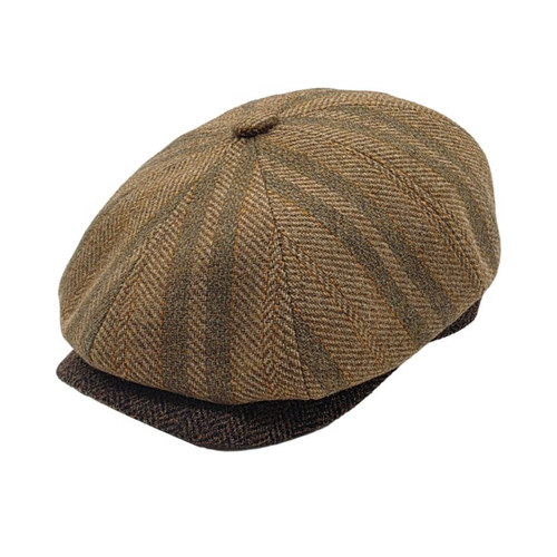Herringbone wool newsboy cap - newsboy,