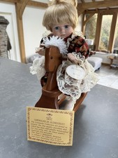 Sitting hand painted porcelain doll The Leonardo collection, Bethany, approx 12"