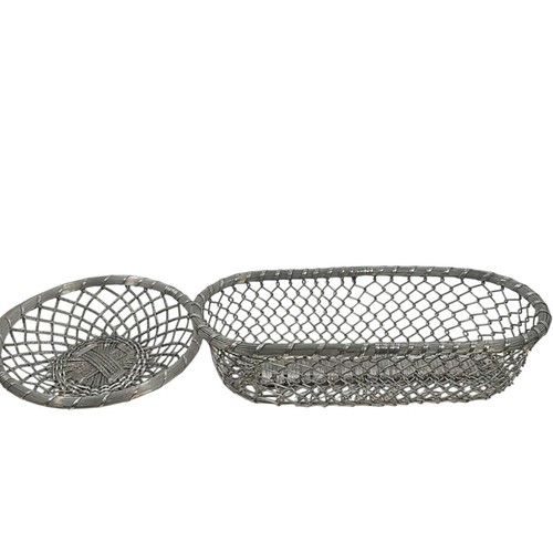 Vintage silver woven wire - silver,