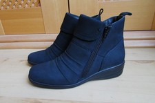 PAVERS NAVY BLUE LEATHER ANKLE BOOT SIZE UK 4 EU 37