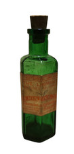 Antique green glass chemist - antique,