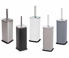  SQUARE TOILET LOO BRUSH AND HOLDER BATHROOM FREE STANDING MIRROR FINISH B.C