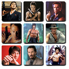 Action Movie stars Coasters - mug - Hard wood - Gift - coaster film