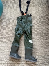 Ollyskins 2580 Kids Chest Wader With Boots, Green EU 26 / UK 8.5