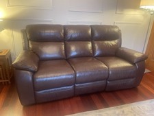 Brown Leather Sofa 3-Seater