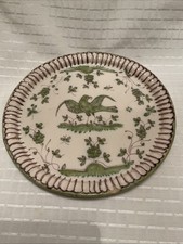 Antique Plate - Green Birds -