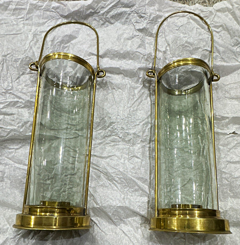 Pair gold clear glass - pair, &