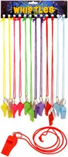 Neon pastel colour plastic single whistle fun toy play kids festivals party 