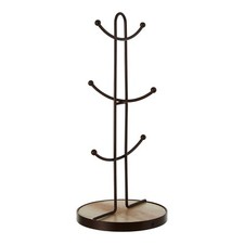 Vertex Bronze Iron 6 Tea Cup Kitchen Coffee Mug Holder Tree Stand Storage Rack