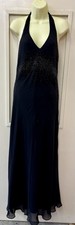 100% Silk Black Beaded Long Dress Prom 14 By Designers At Debenhams Ben De Lisi